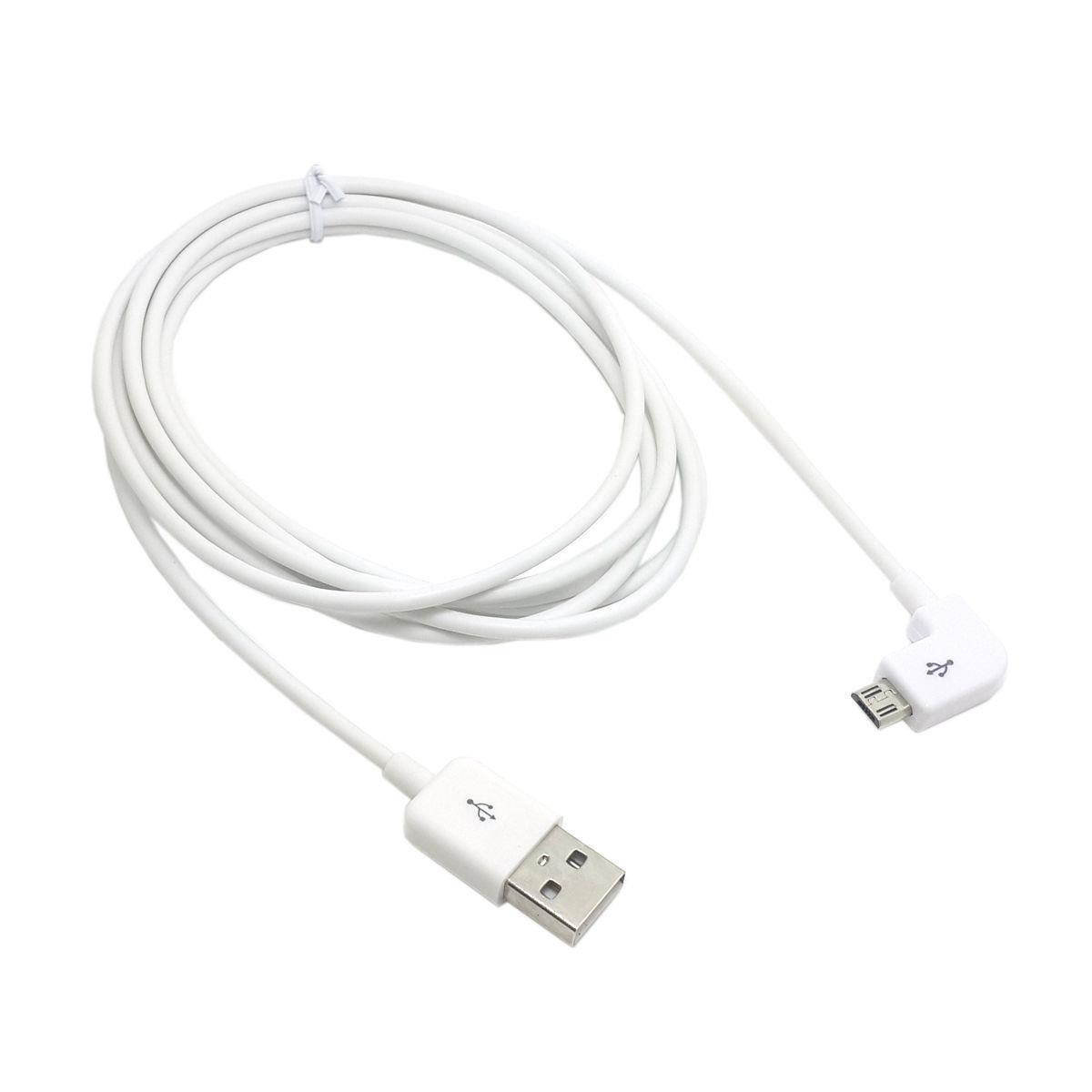 Left angled 90 degree Micro USB Male to USB Data Charge Cable for Cell Phone 2m