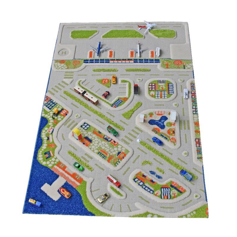 IVI 3D Play Carpets 121MD034-100150 59 x 39-inch Mini City Educational Toddler Mat Rug for Bedroom, Kids Den, or Playroom, Medium