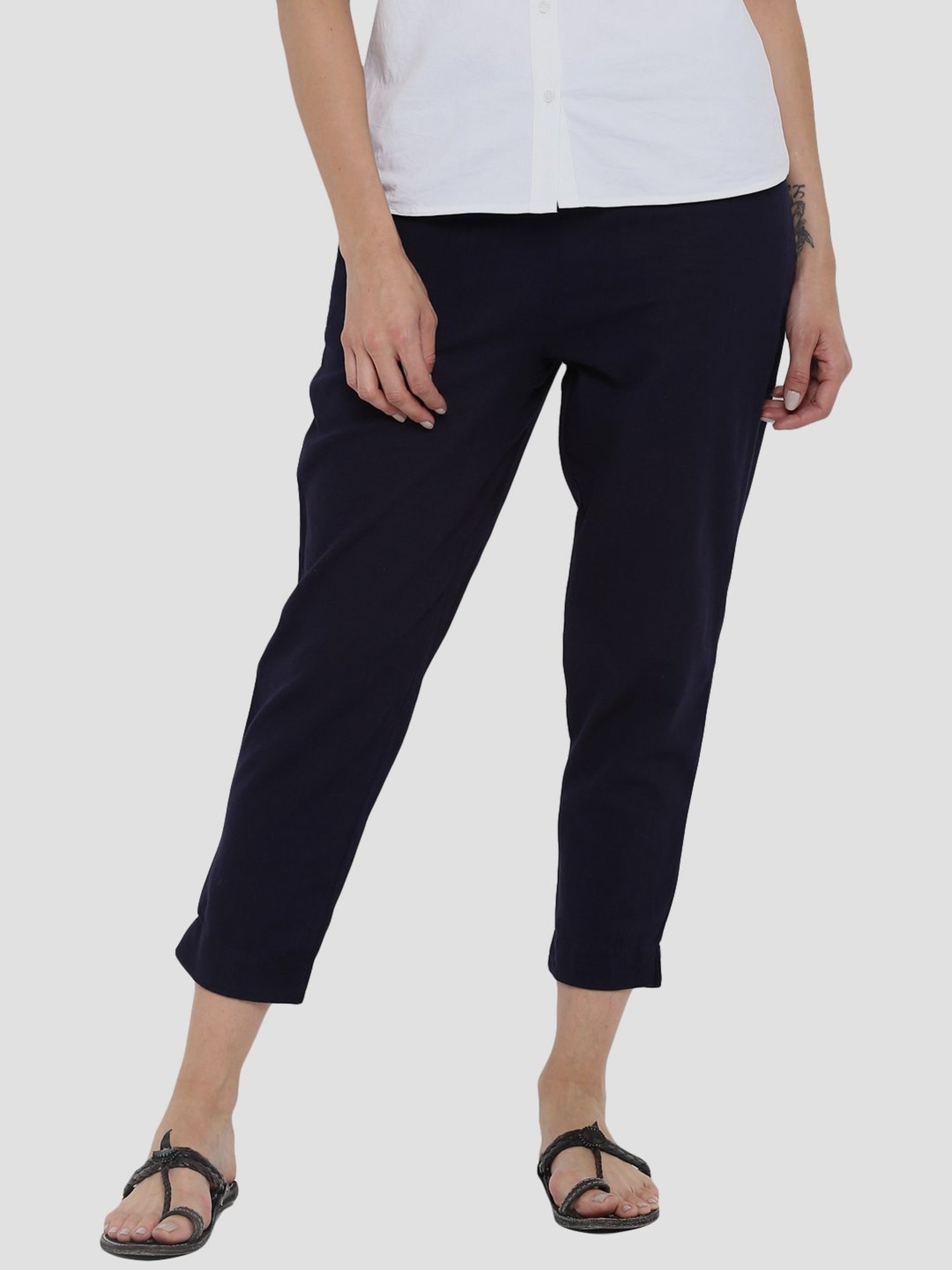 Sringam Navy Cotton Pants