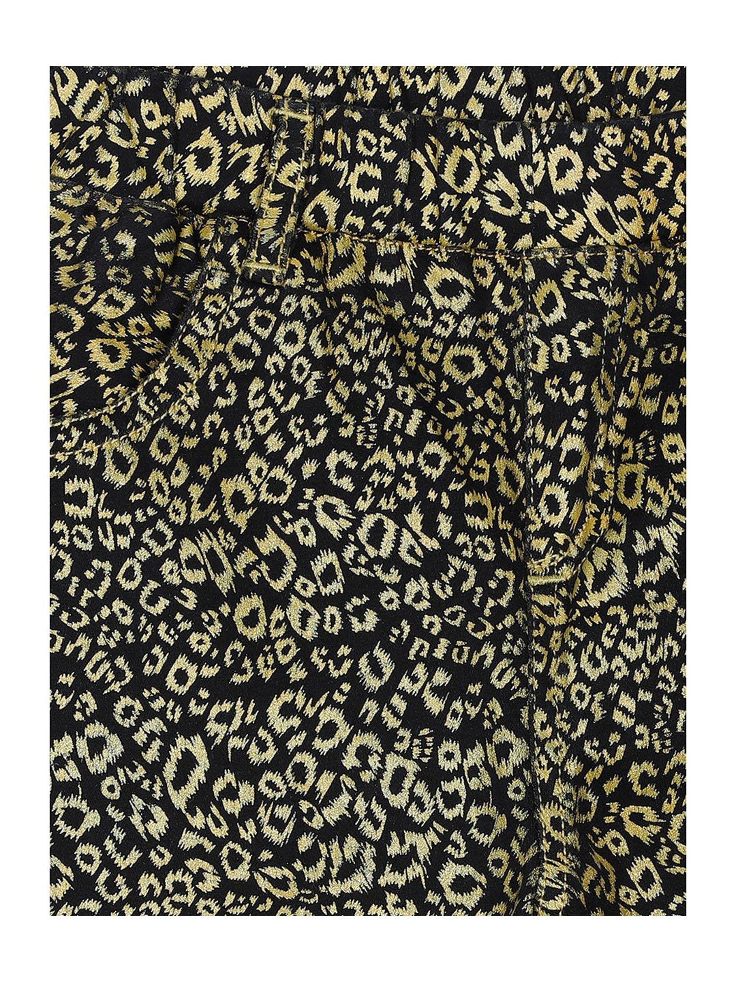 Kiddopanti Girls Black Printed Jeggings