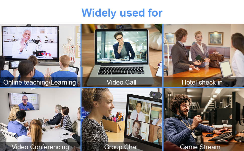 1080P HD Webcam  with Microphone - 2MP PC Skype Camera  for Video Calling, YouTube and Recording for Computer Laptop Desktop