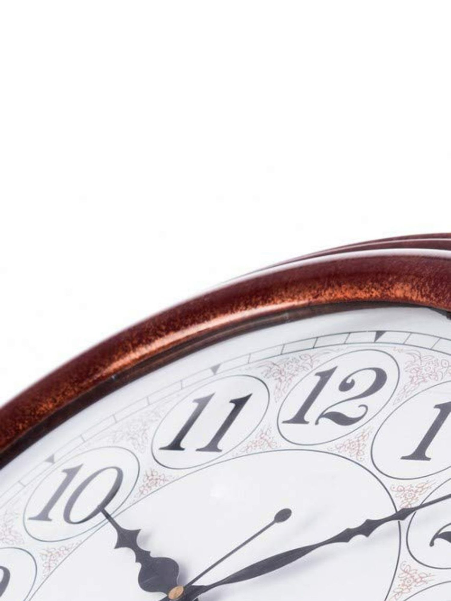 CHRONIKLE Classic Round Copper Rose Gold Wood Wall Clock