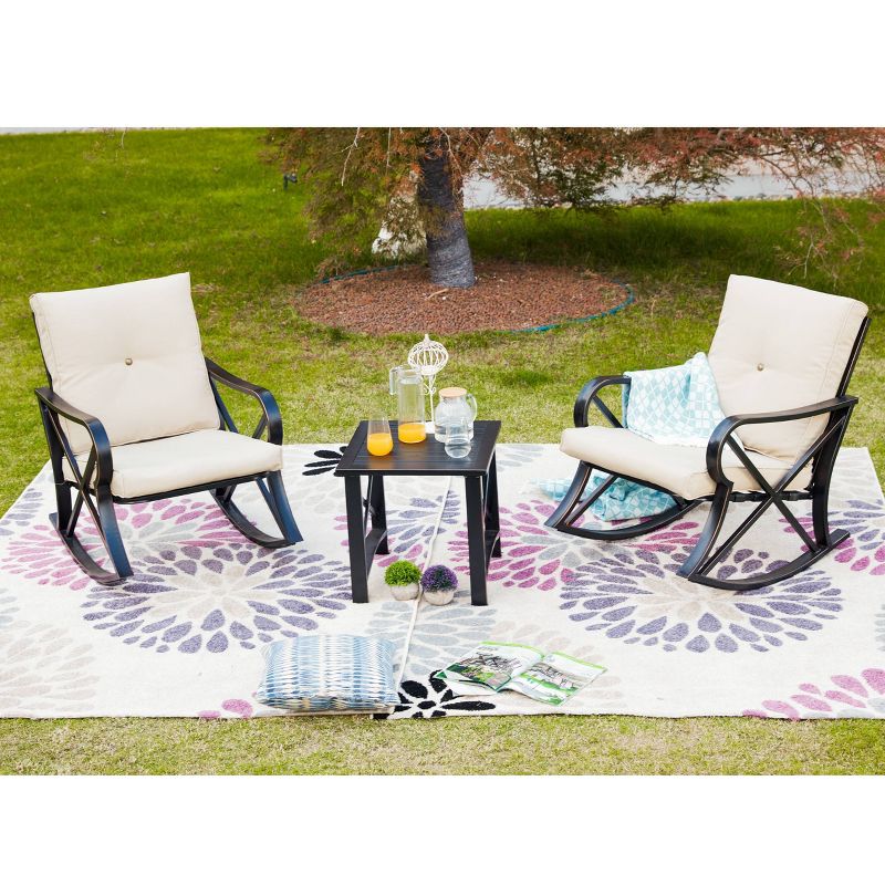 3pc Rocking Chair Patio Seating Set - Patio Festival