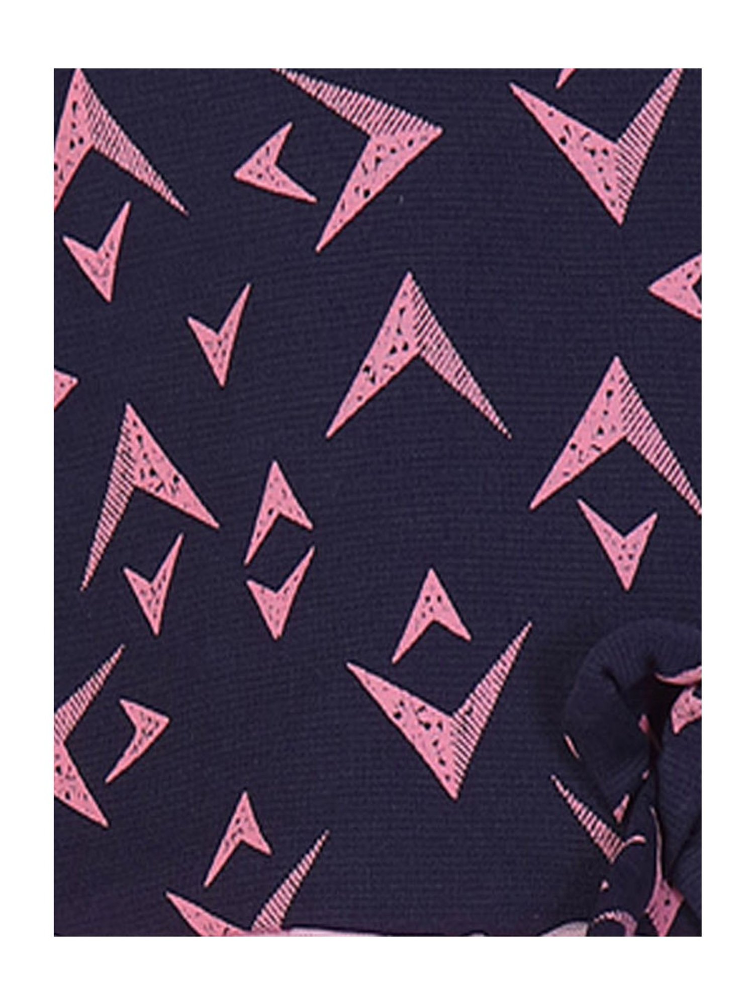 Aarika Kids Navy & Pink Printed Dress