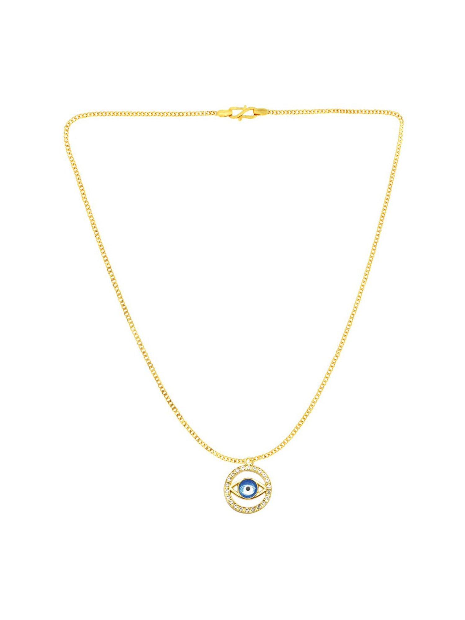 Oomph Gold Tone Evil Eye Goodluck Pendant Necklace