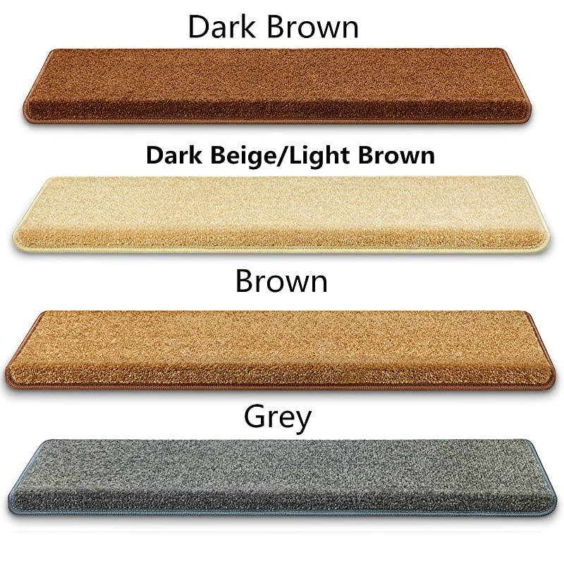 Stair Treads NonSlip Bullnose for Stairs Indoor Stair Pads SelfAdhesive amp Easy Installation Pet amp Child Friendly 14 Pack Dark Brown 10quot x 30quotx 13