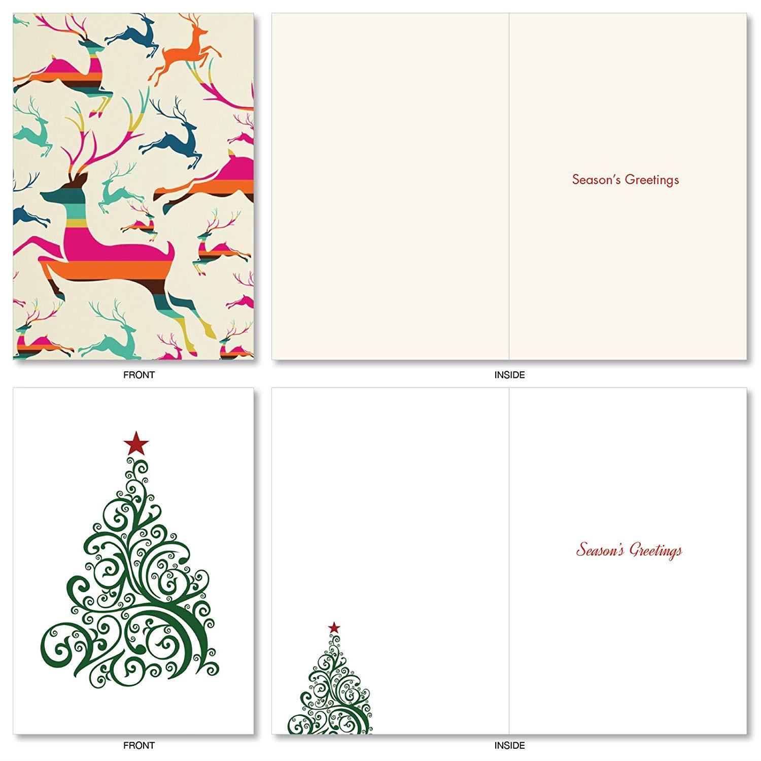 A5645XSG-B1x12 'Crafty Christmas': Assorted Box of 12 Christmas Cards; With Envelopes (10 Designs, 1 Greeting Card Per Design)