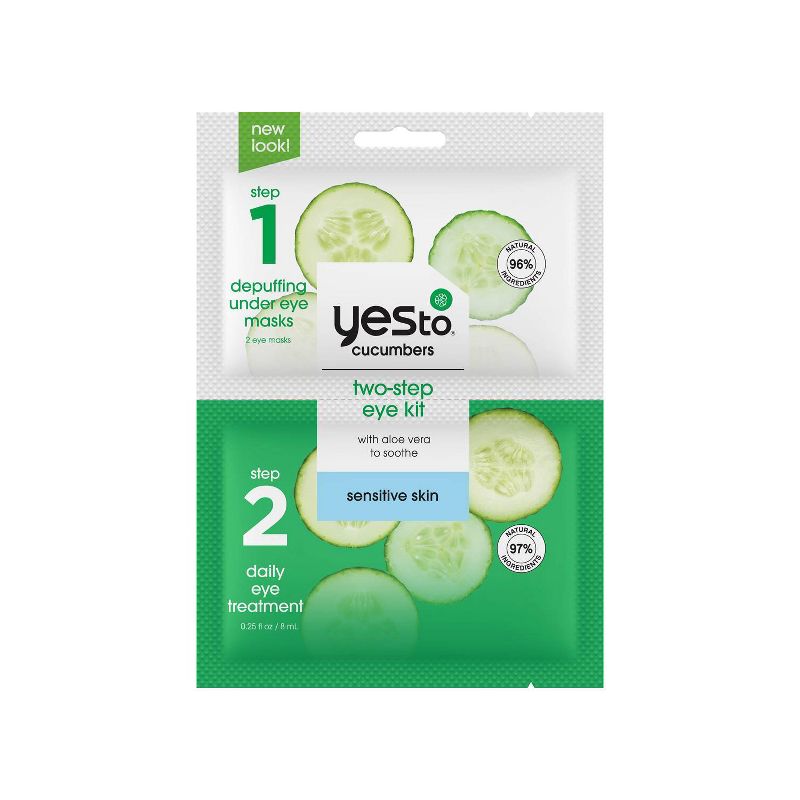 Yes To Cucumbers 2-Step Single Use Eye Kit Buh-Bye Bags & Dark Circles!