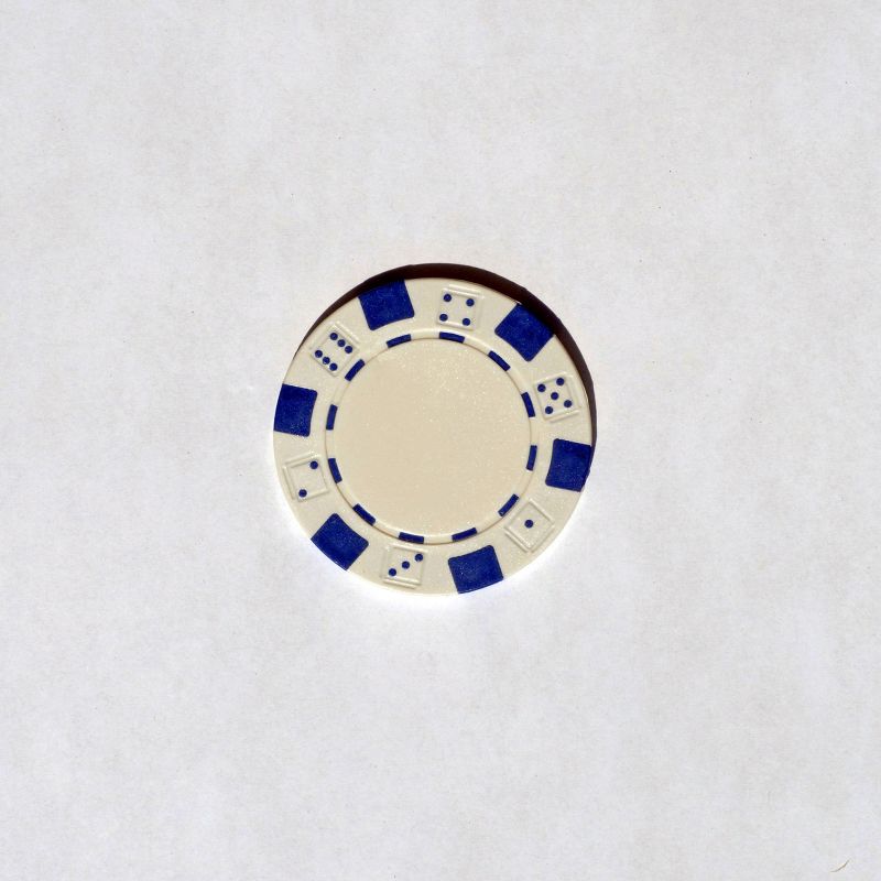 WE Games Striped with Dice 12 Gram White Clay Poker Chips