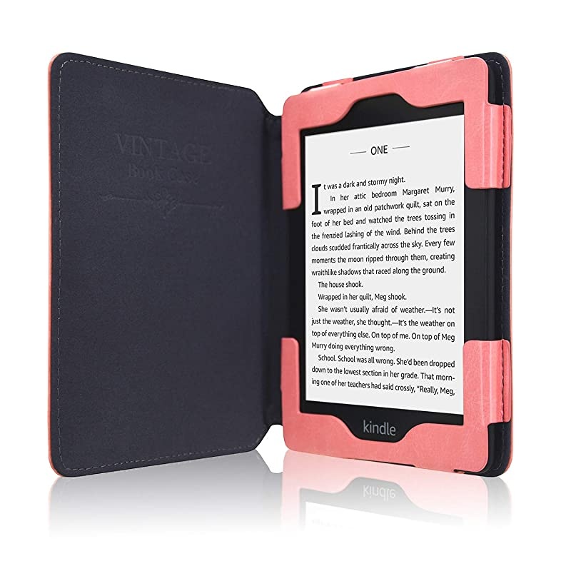 Case Fits All-New Kindle 10th Generation 2019 and 8th Gen 2016 ONLY (NOT FIT Kindle Paperwhite/Kindle Oasis), Folio Smart Leather Cover with Auto Wake Sleep & Front Pocket, Light Pink