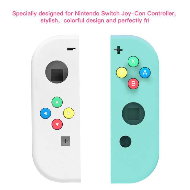 Multi-color for Nintend Switch NS Joy Con Replacement Housing Shell Cover for NX JoyCons Controller shell Case(white+green)