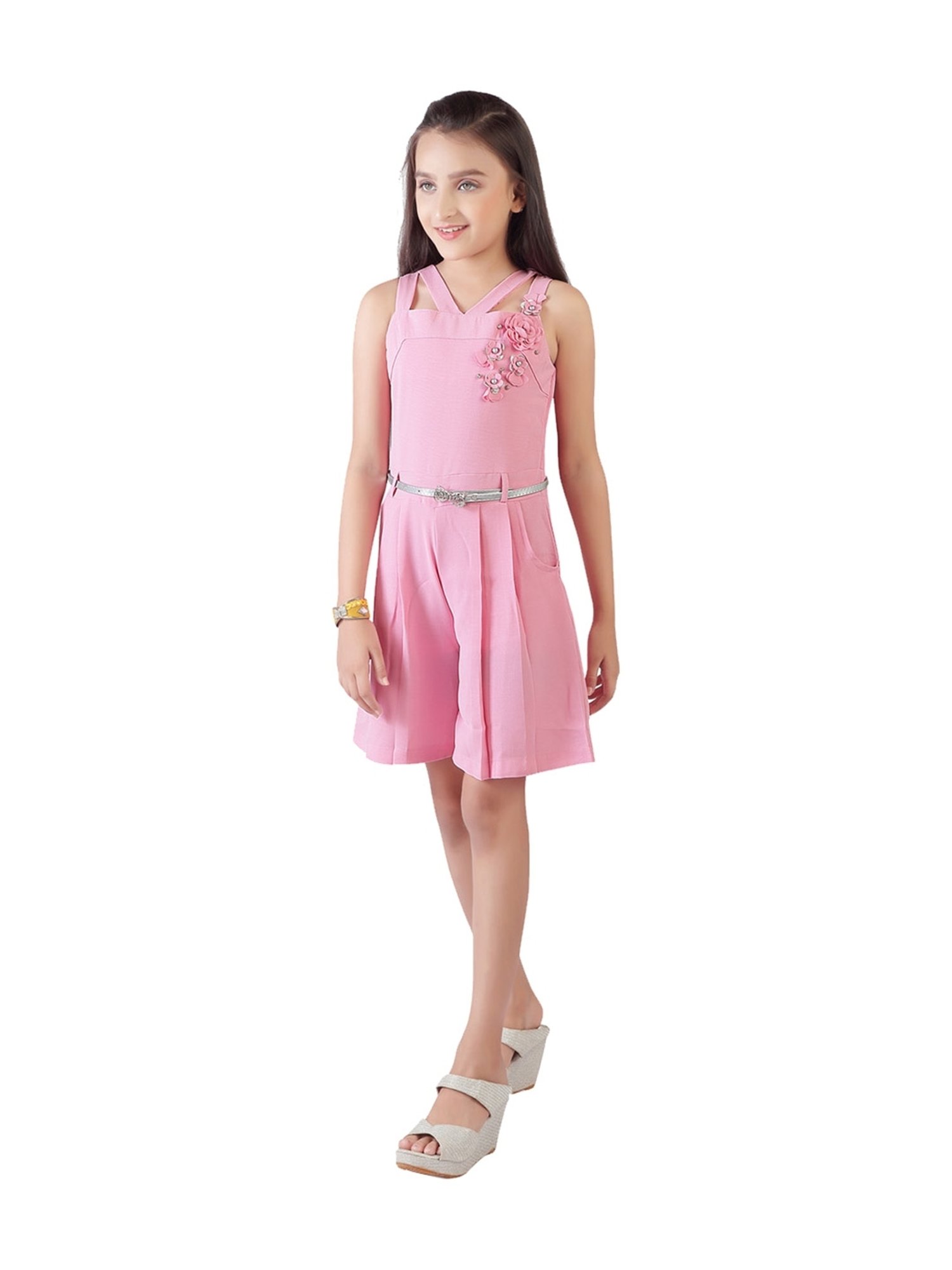 Tiny Girl Lilac Applique Jumper Dress