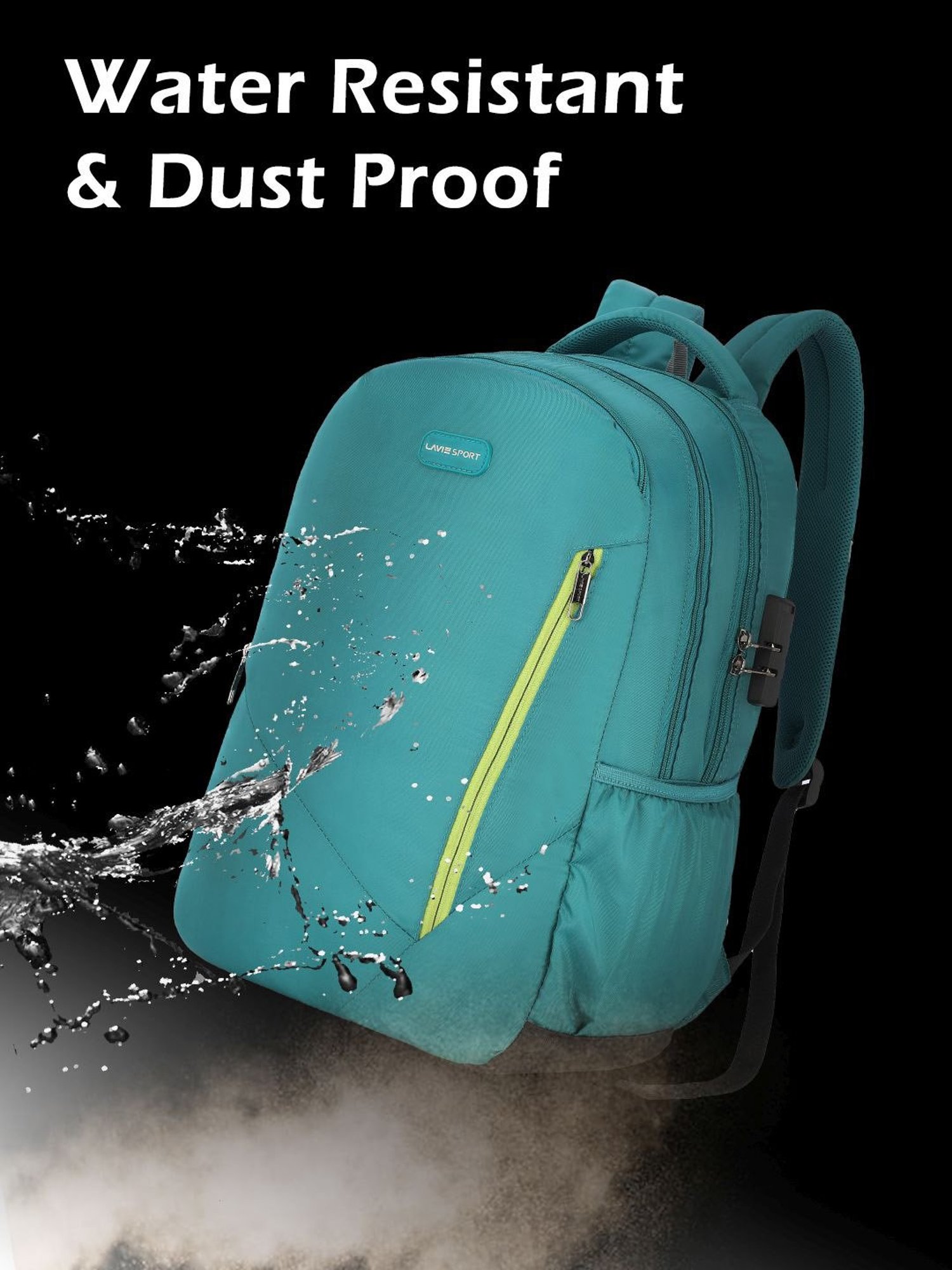 Lavie Sport Astro 36L Anti-theft Laptop Backpack For Men & Women (Teal)