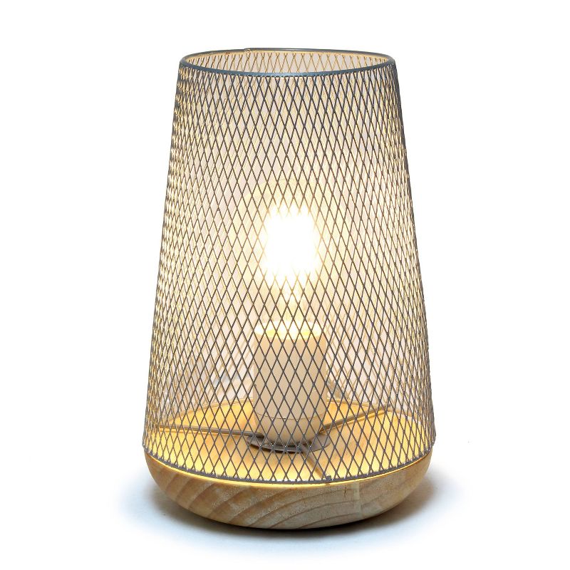 Wired Mesh Uplight Table Lamp Gray - Simple Designs