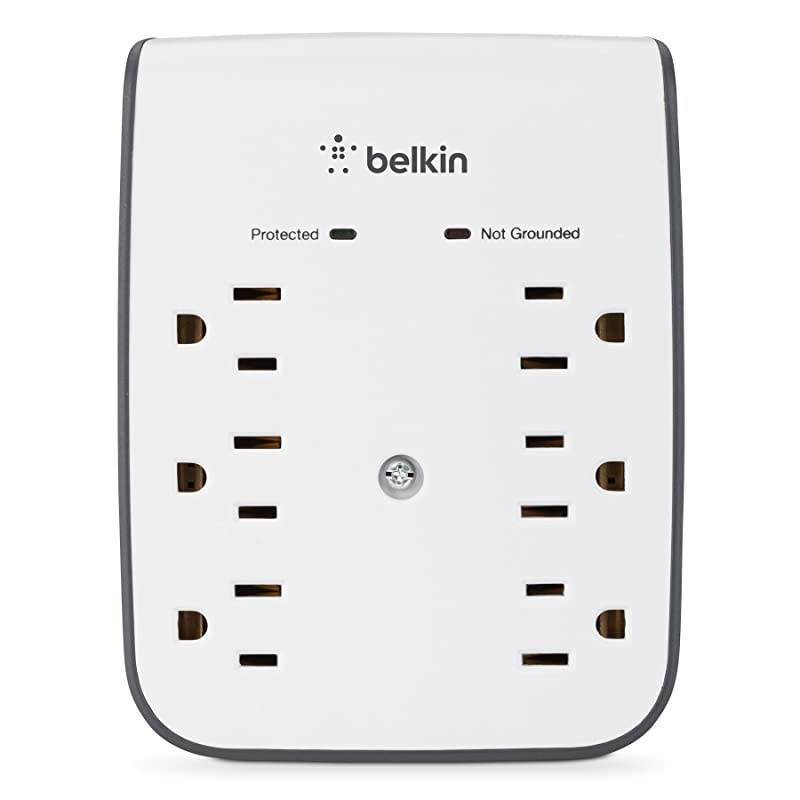 BSV602tt 6Outlet USB Surge Protector w Wall Mount Ideal for Mobile Devices Personal Electronics Small Appliances and More 900 Joules