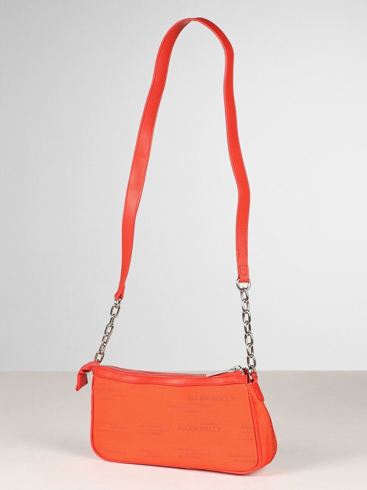 Allen Solly Orange Printed Medium Sling Handbag