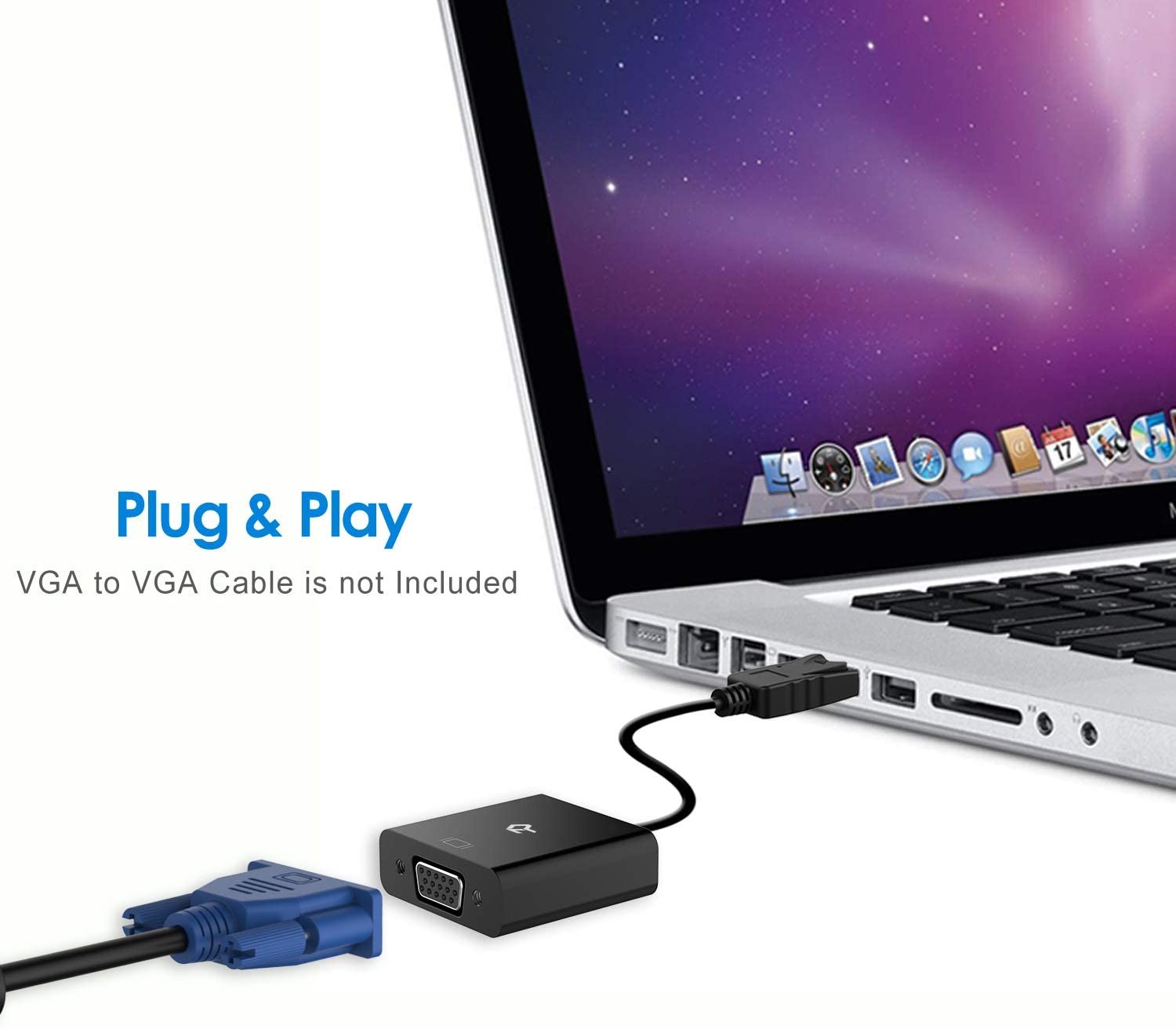 Rankie DisplayPort (DP) to VGA Adapter, Gold Plated Converter, Black