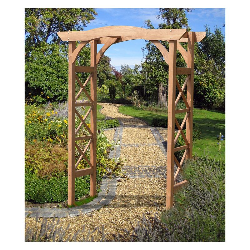 7' Venice Cedar Wood Weatherproof Arbor - Natural Wood - Merry Products