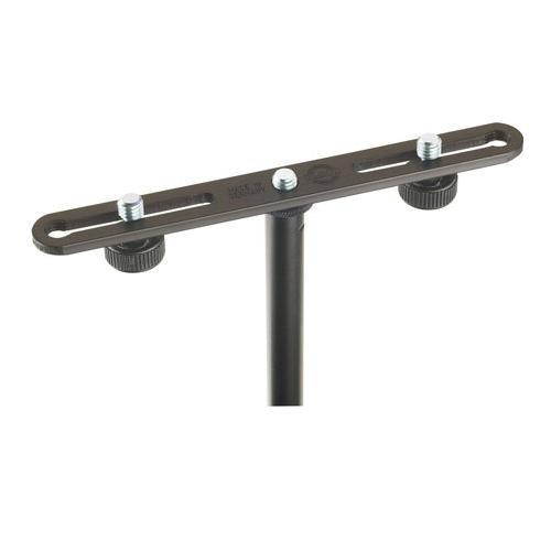 K&M 23550 Aluminum Microphone Bar, 2.3-6.7" Adjustable Height, Black #2355050055