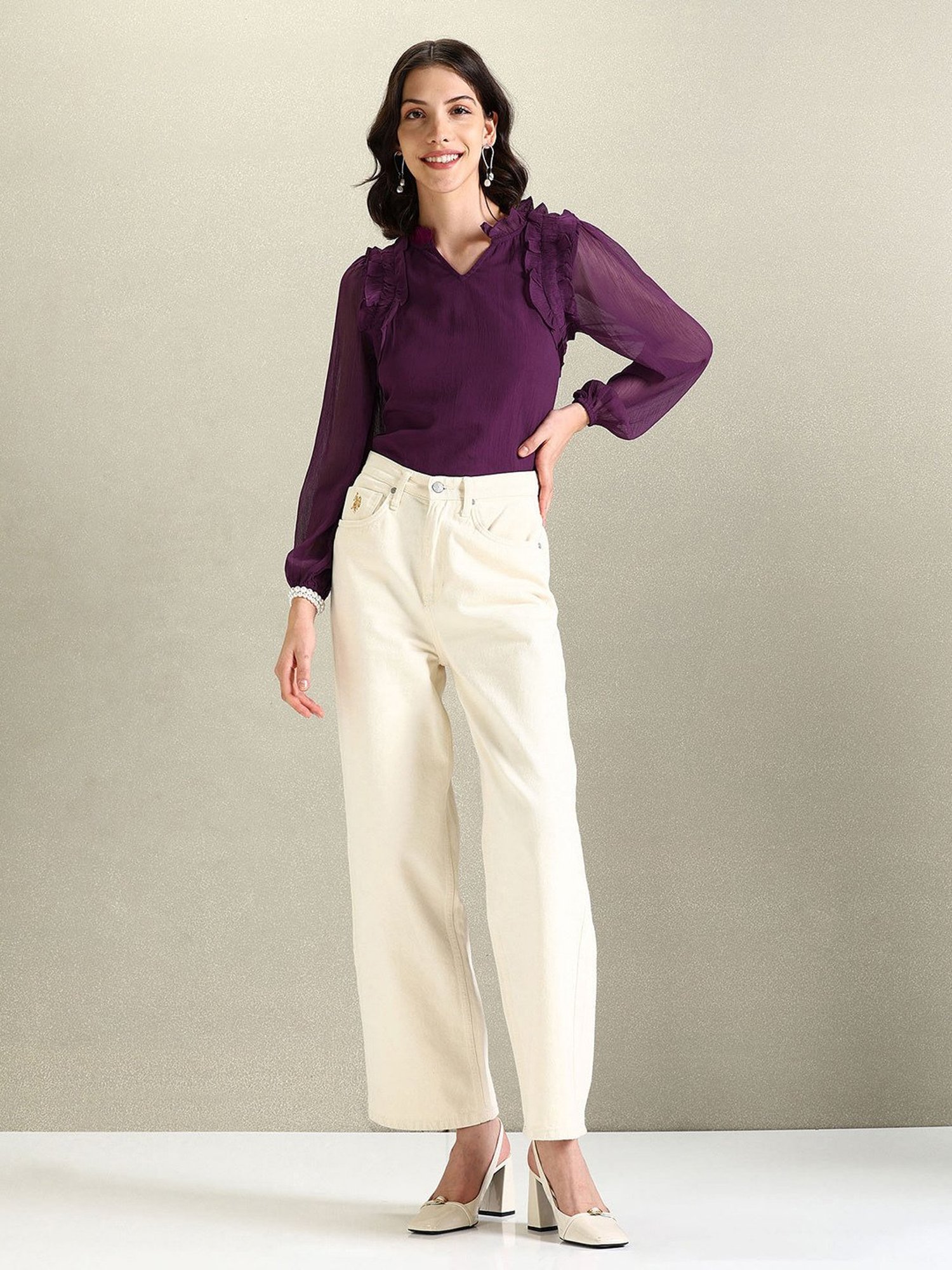 U.S. Polo Assn. Purple Regular Fit Top