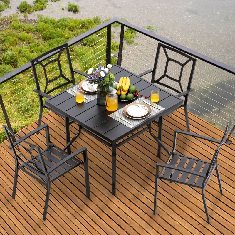 5pc Dining Set - Black - NUU GARDEN