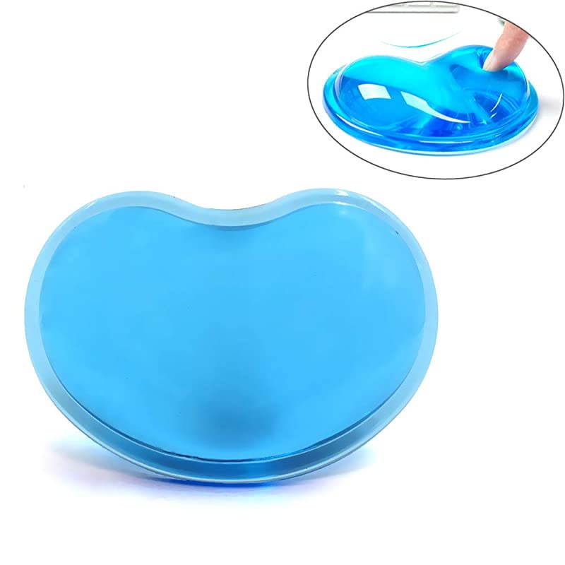 Soft Silicone Gel Mouse Wrist Rest Pad Cool Hand Pillow Cushion Keyboard Wrist Support Ergonomic HeartShaped Translucence Blue