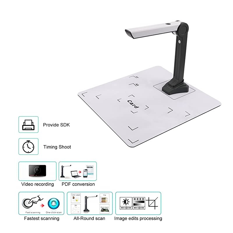 Mini Document Camera Scanner S200L OCRTime ShootingVideo Recording for OfficeEducation Presentation Solution