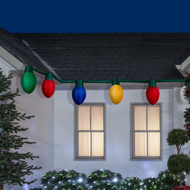 Gemmy Light Show Christmas Airblown Inflatable Christmas Decor Light Bulb S/6 (Multi), 2 ft Tall
