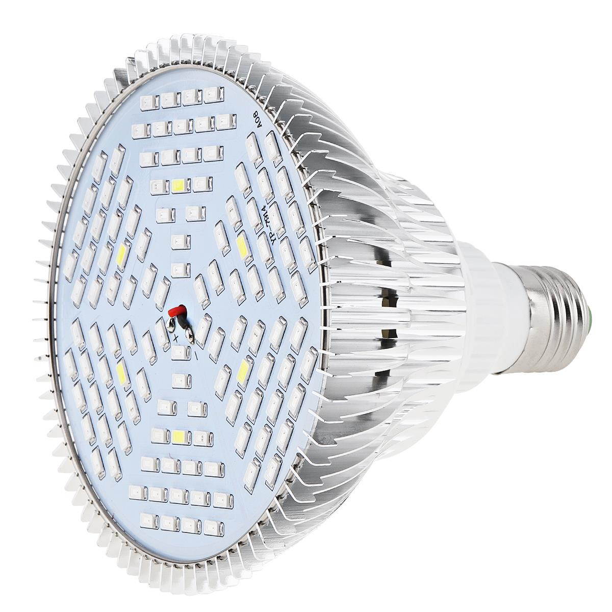 E27 85V-265V 80W 120 LEDs Plant Fill Grow Light Full Spectrum Band Red 78 & Blue 24 & Warm 6 & Infrared 6 & UV 6 for Grow Tent / Bonsai