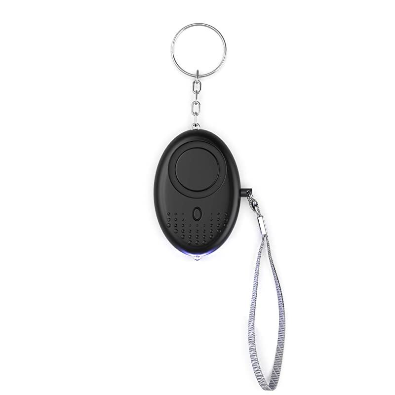 Sound Personal Alarm Siren - 130dB Personal Security Keychain Alarm w/LED Light, Emergency Self Defense Alarm Keychain for Women Kids Elderly Whistle Siren (Black)