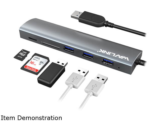 Wavlink 4-Port USB3.0 Hub, USB 3.0 Portable Aluminum Hub, USB Extension Multi-function Hot Swapping, plug and play, Built-in surge protectors, for Mac, MacBook, MacBook Pro/Air/Mini, or any PC - Blue