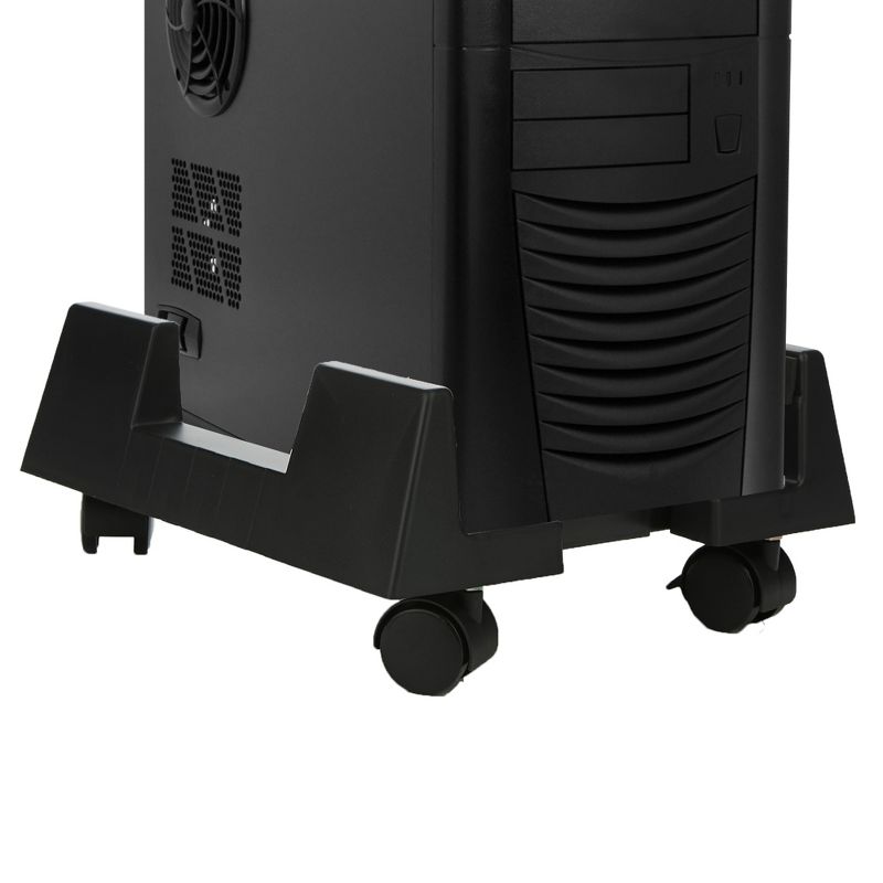 Mind Reader Small CPU Adjustable Width Mobile Stand with Wheels