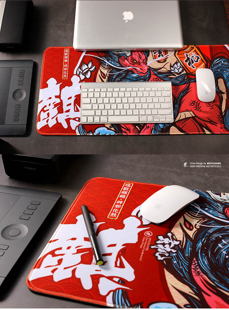 CORN 800X300mm Colorful Thick Mouse Pad, Chinese Style Fashion,Embossing Effect, Anti-skid Rubber Material