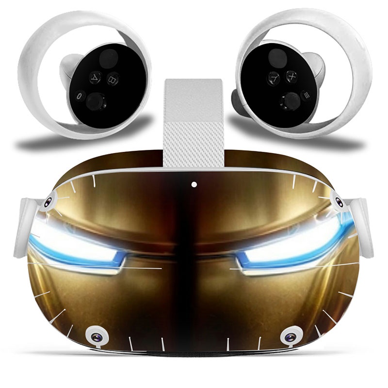 Amify Vinyl Skin Sticker for Oculus Quest 2 VR Headset Controller PVC Decals Cute Cartoon Wrap Cover for Oculus Quest 2 Accessories