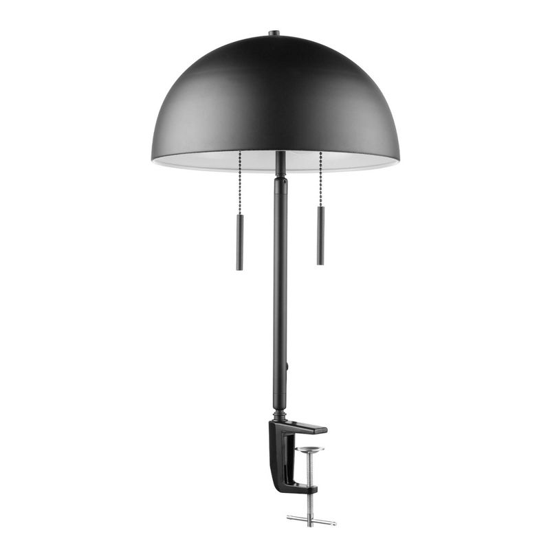 23" Iron/Seeded Glass Axel Farmhouse Industrial Task Lamp (Includes LED Light Bulb) Black - JONATHAN Y