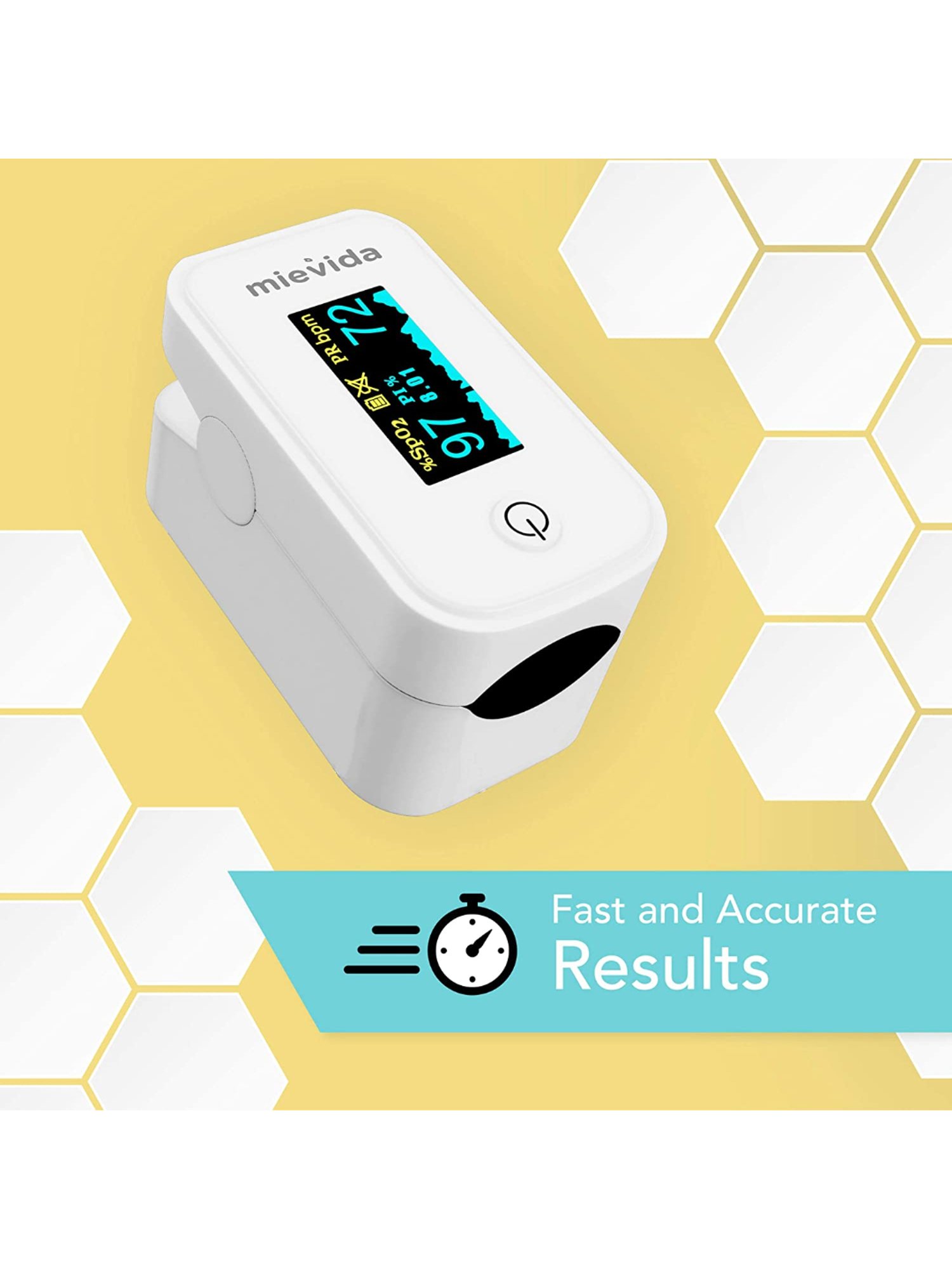 Mievida Finger Tip Pulse Oximeter with OLED Display, Hi or Low Spo2, Pulse Rate Indicator