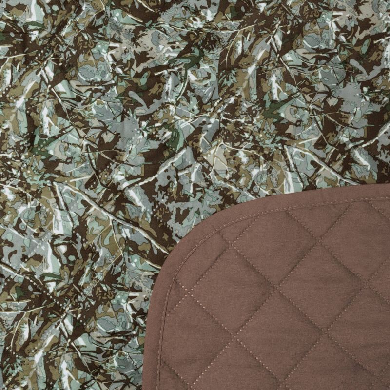 3pc Reversible Camouflage Quilted Sofa Cover Chocolate - Zenna Home