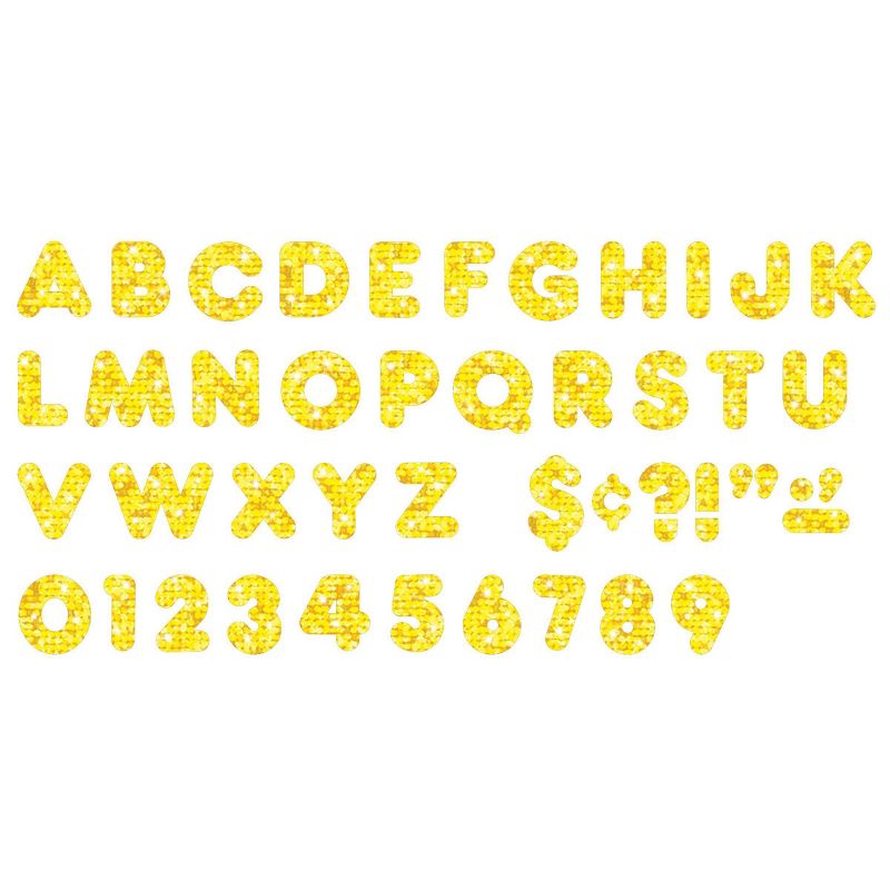 3pk 4" 71 per Pack Casual Uppercase Ready Letters Yellow Sparkle - TREND
