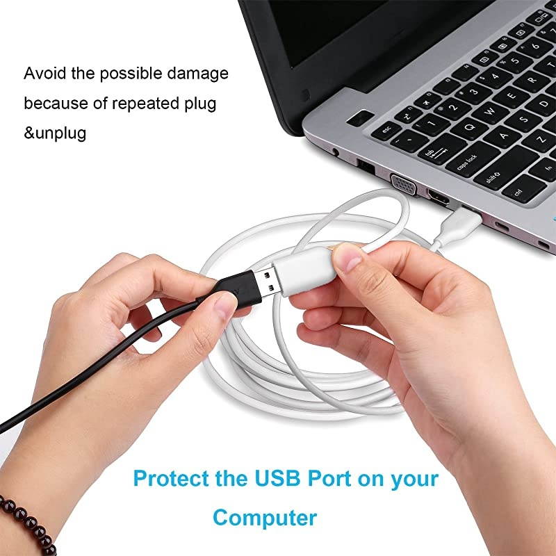 USB Extension Cable 10 ft  2 Pack Extra Long USB 20 Extension Cable A Male to A Female Cords for Keyboard Mouse Black White