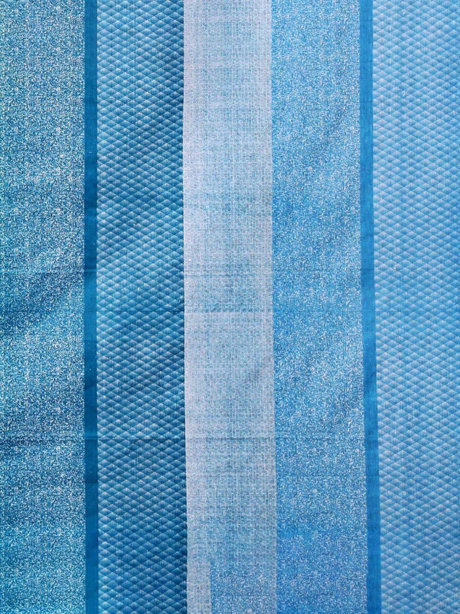 Swayam Vedic Geometric Blue & Teal 144 TC Cotton Double Bedsheet with 2 Pillow Covers