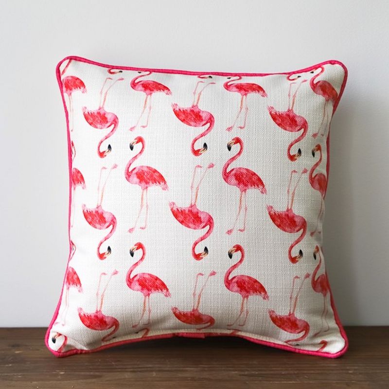 Home Decor 17.0" Flamingo Pattern Pillow Indoor Bird  -  Decorative Pillow