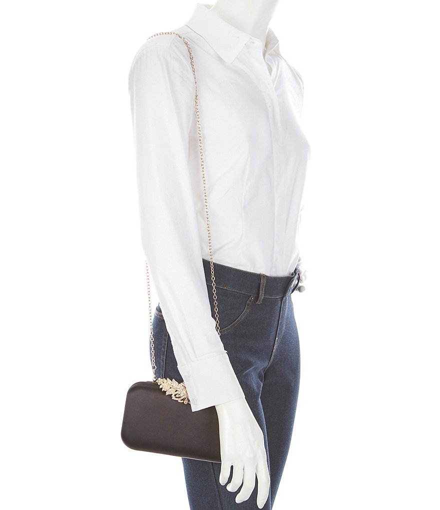 Kate Landry Satin Hinge Minaudiere Clutch Bag