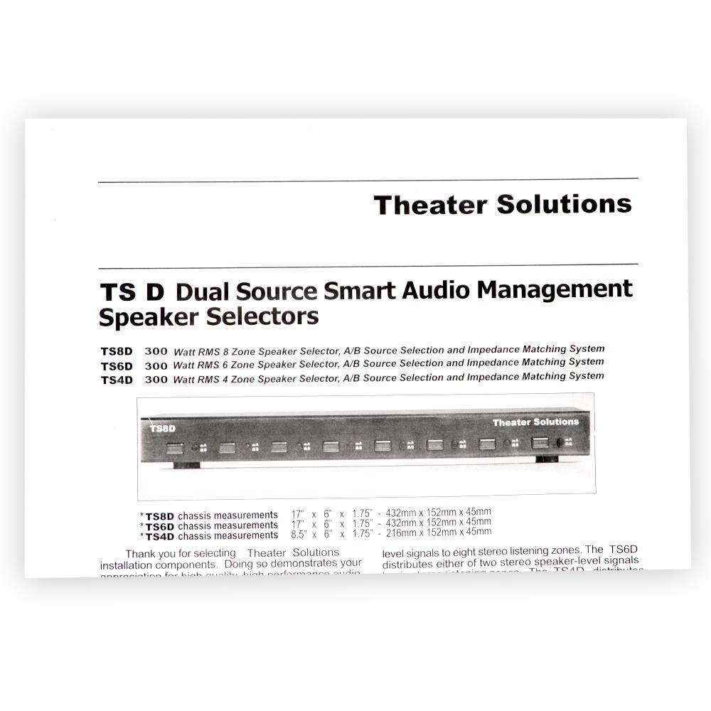 Theater Solutions TS8D Dual Input 8 Zone Speaker Selector Box for 16 Speakers