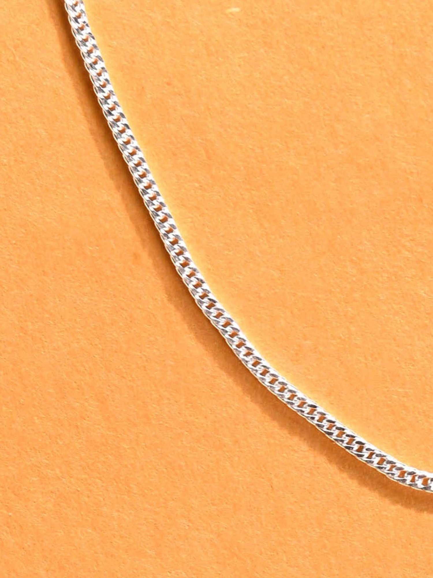 Clara 925 Sterling Silver Curb Chain Necklace in 18-inches for Women & Girls