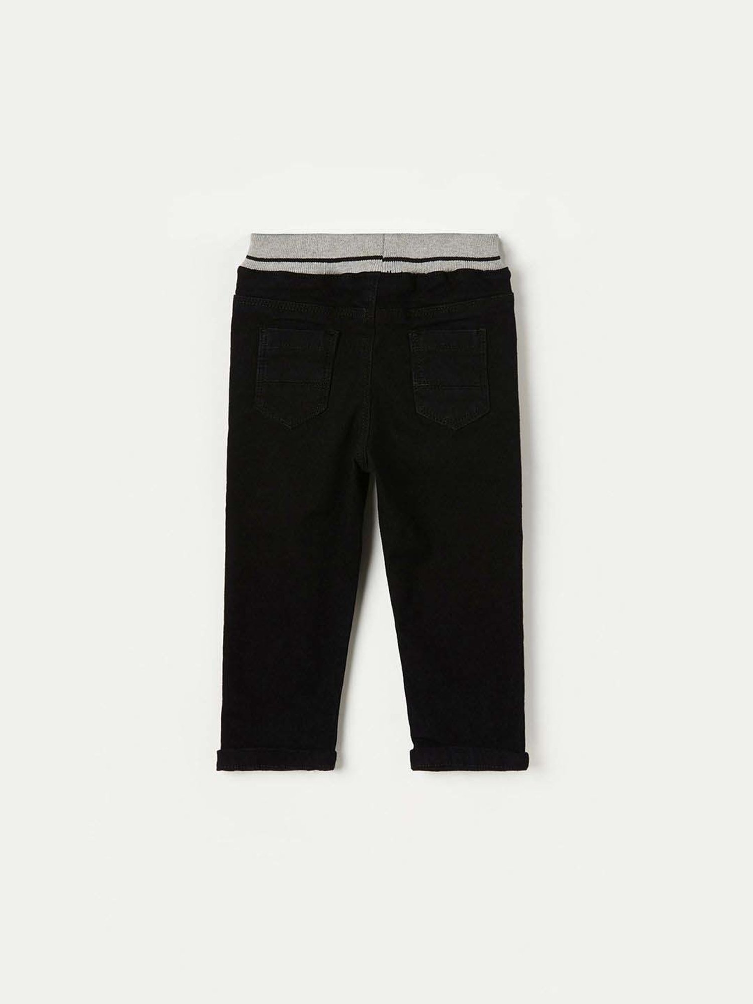 Juniors by Lifestyle Boys Black Cotton Solid Jeans