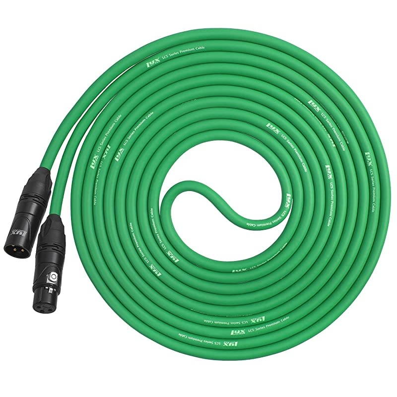 10 Feet XLR Microphone Cable Balanced Male to Female 3 Pin Mic Cord for Powered Speakers Audio Interface Professional Pro Audio Performance and Recording Devices Green