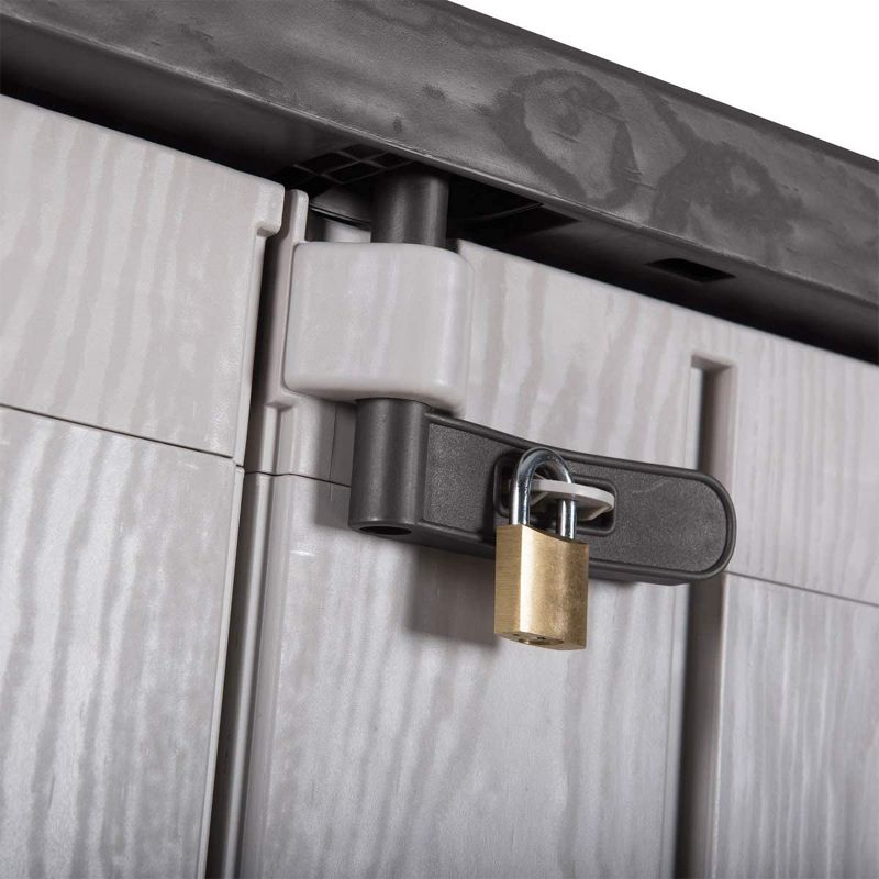 Toomax 76 Cu. Ft. Heavy Duty Weather Resistant Lockable Outdoor Garden Plastic Vertical Storage Shed Cabinet