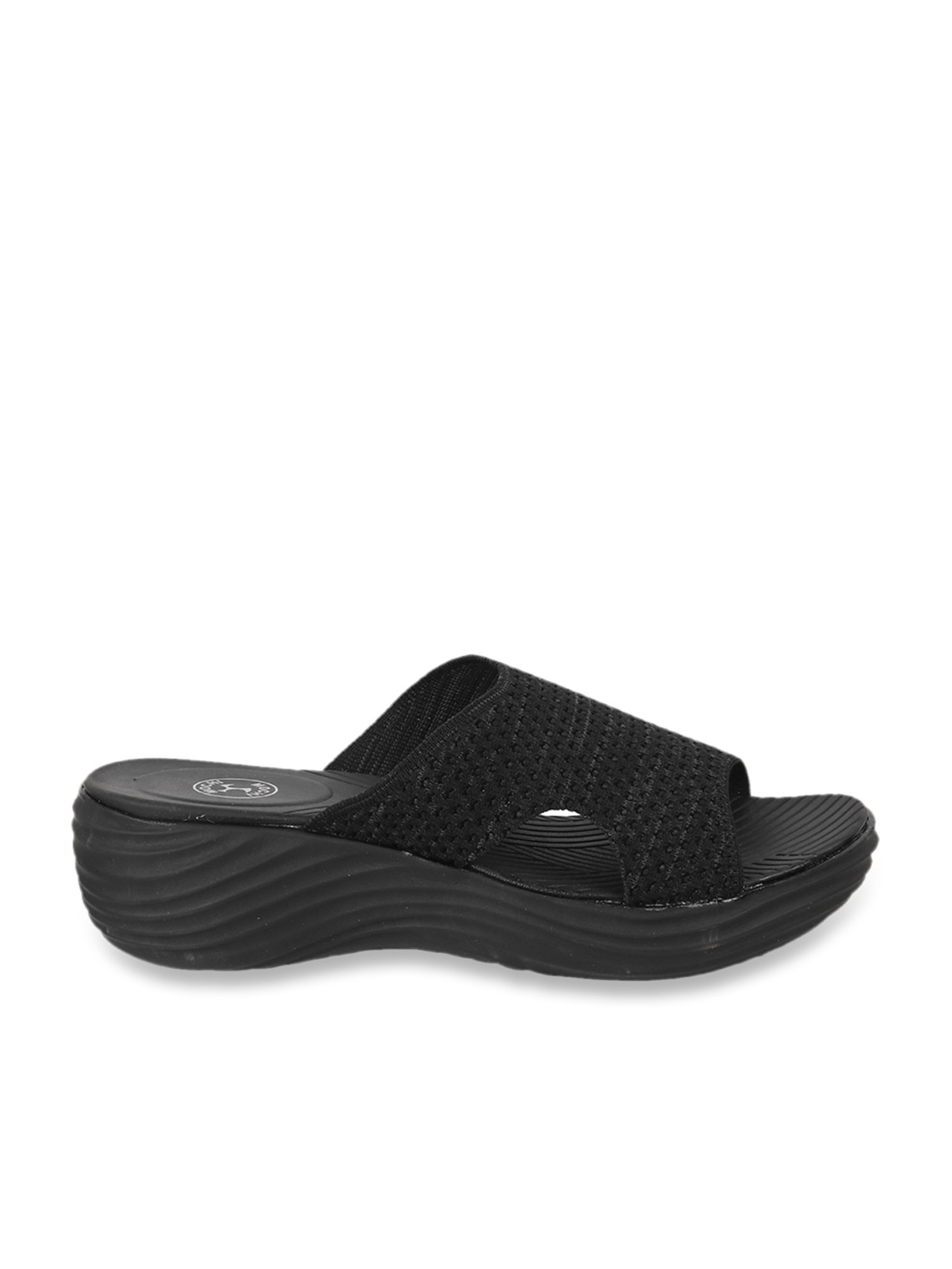 Mochi Women's Black Casual Wedges