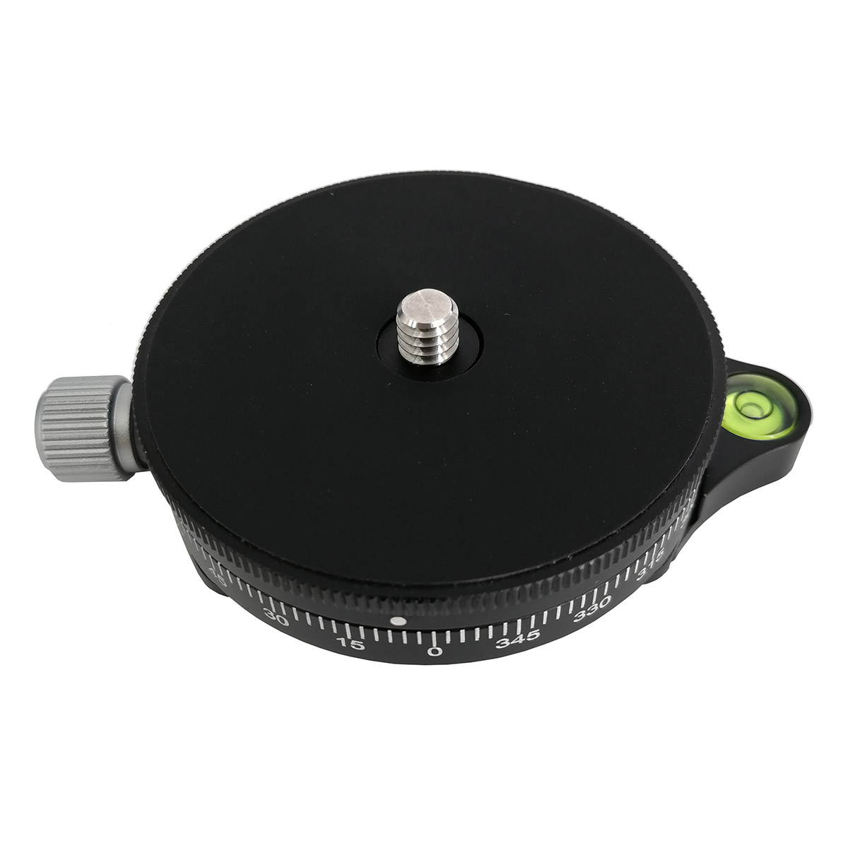 koolehaoda Camera Panoramic Panning Base with Arca Swiss Style Plate, Aluminum Alloy Black Panorama Tripod Head with Bubble Level for Tripod Monopod DSLR Cameras, Load Capacity 22 LBS