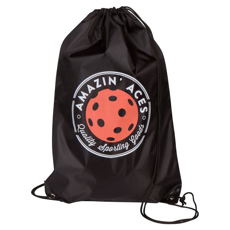 Amazin Aces Signature Pickleball Set with 2 Graphite Face Paddles, 4 Balls, Paddle Covers, and Carry Bag, Gray